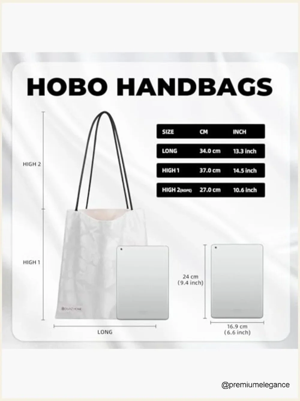 Jacquard Tote Bag with Zipper Inner Pocket Handmade Hobo